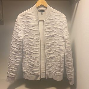 Whitish/Grey international concepts zip up jacket.